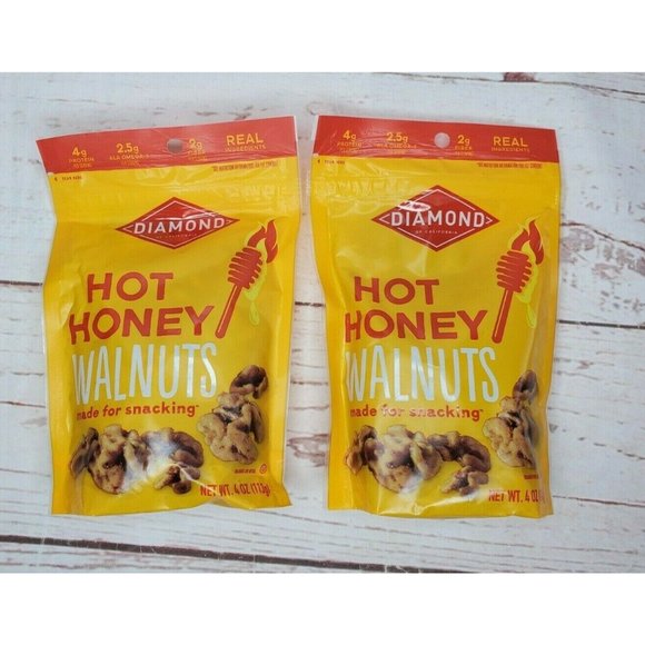 Lot Of 2 Diamond of California Hot Honey Walnuts, 4 Ounce - Picture 1 of 9
